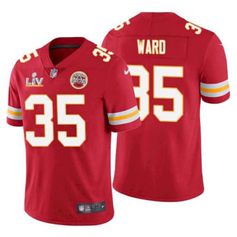 Super Bowl LV 2021 Men Kansas City Chiefs #35 Charvarius Ward Red Limited Jersey